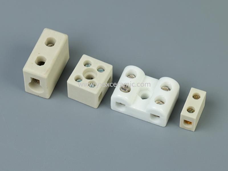 High temperature steatite ceramic terminal block with nickel connectors for industrial electrical heating elements